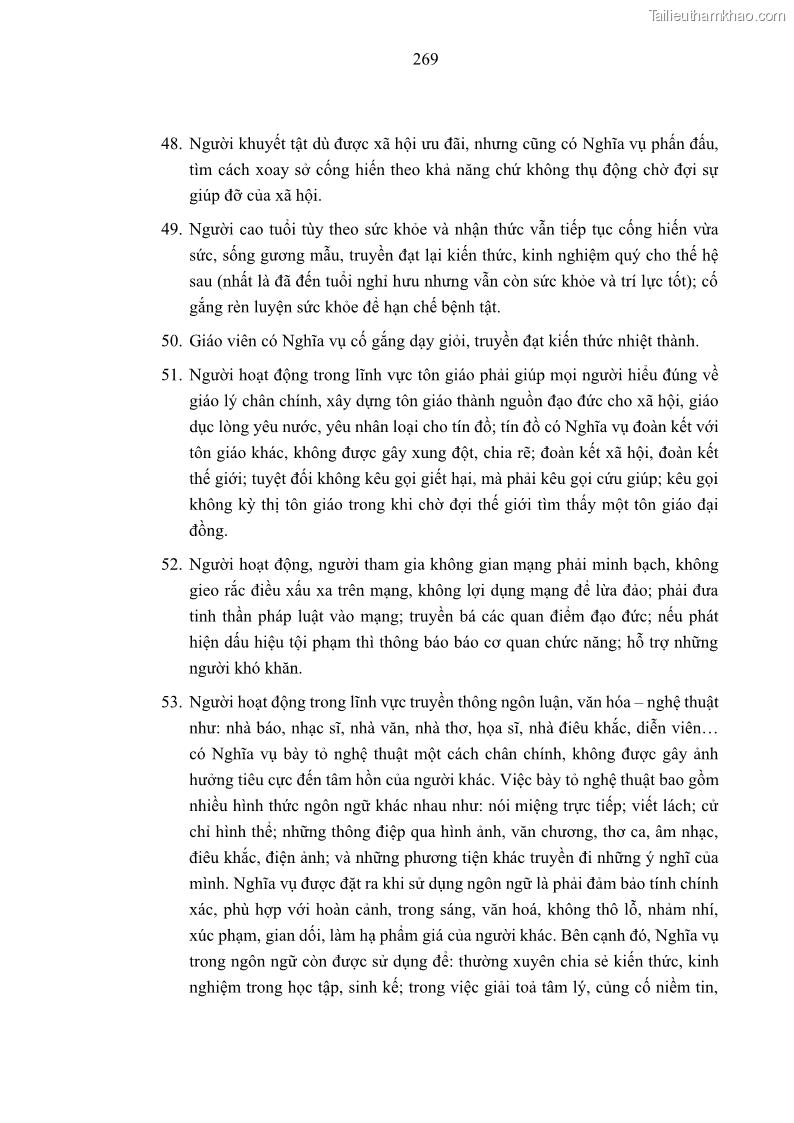 Luận án tiến sĩ luật học Nghĩa vụ con người trong pháp luật quốc tế và pháp luật Việt Nam - 24 Trang 280