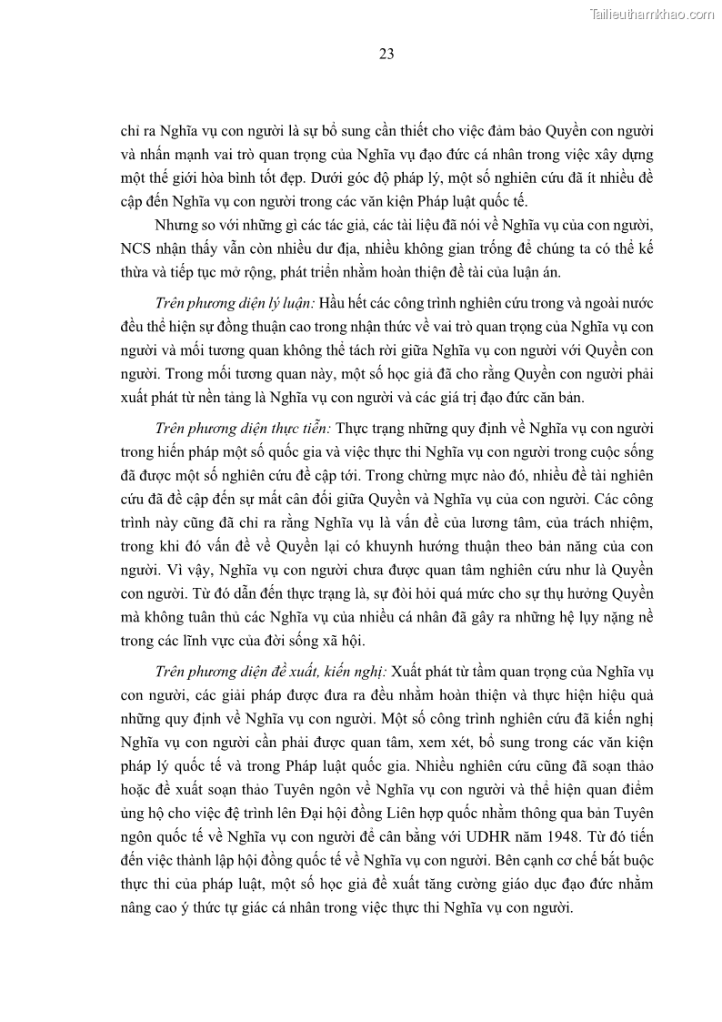 Luận án tiến sĩ luật học Nghĩa vụ con người trong pháp luật quốc tế và pháp luật Việt Nam - 3 Trang 34