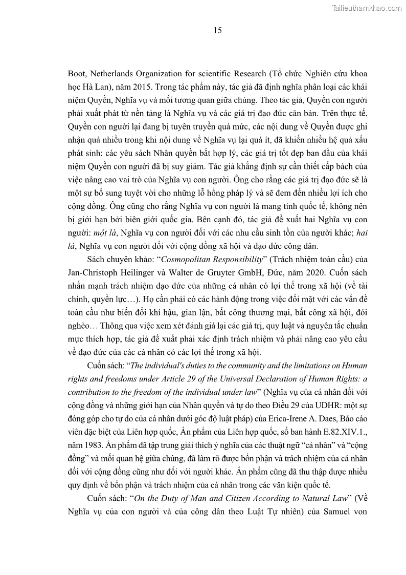 Luận án tiến sĩ luật học Nghĩa vụ con người trong pháp luật quốc tế và pháp luật Việt Nam - 3 Trang 26