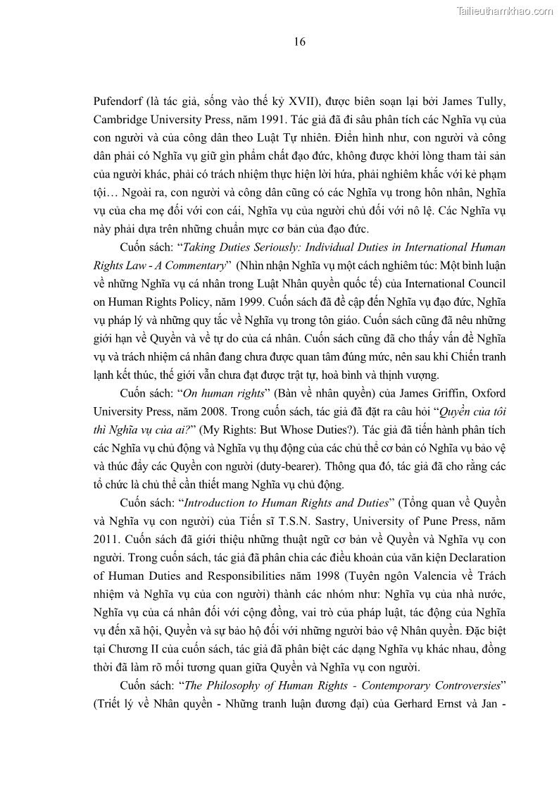 Luận án tiến sĩ luật học Nghĩa vụ con người trong pháp luật quốc tế và pháp luật Việt Nam - 3 Trang 27