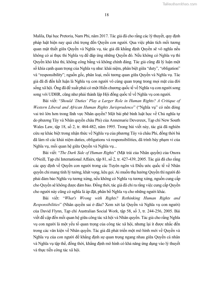 Luận án tiến sĩ luật học Nghĩa vụ con người trong pháp luật quốc tế và pháp luật Việt Nam - 3 Trang 29