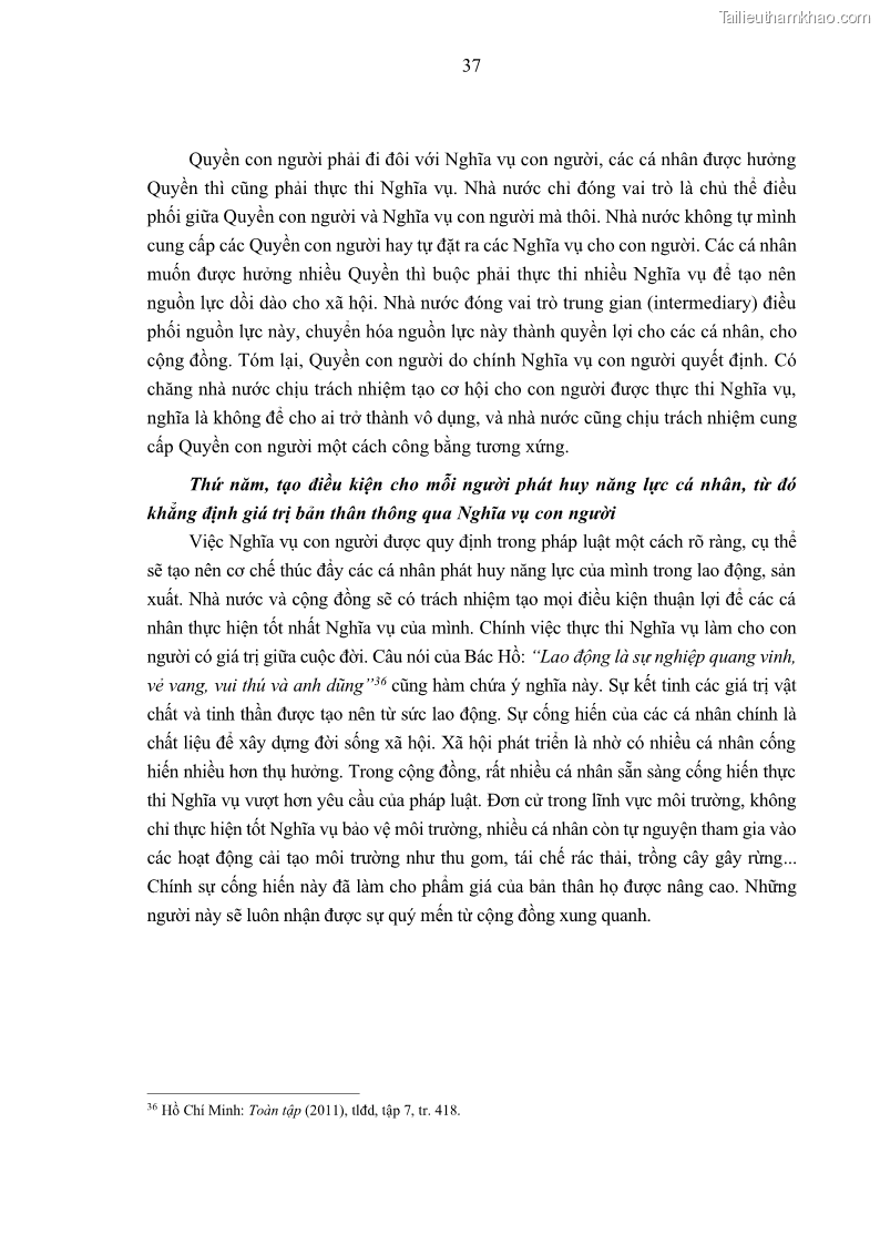 Luận án tiến sĩ luật học Nghĩa vụ con người trong pháp luật quốc tế và pháp luật Việt Nam - 4 Trang 48
