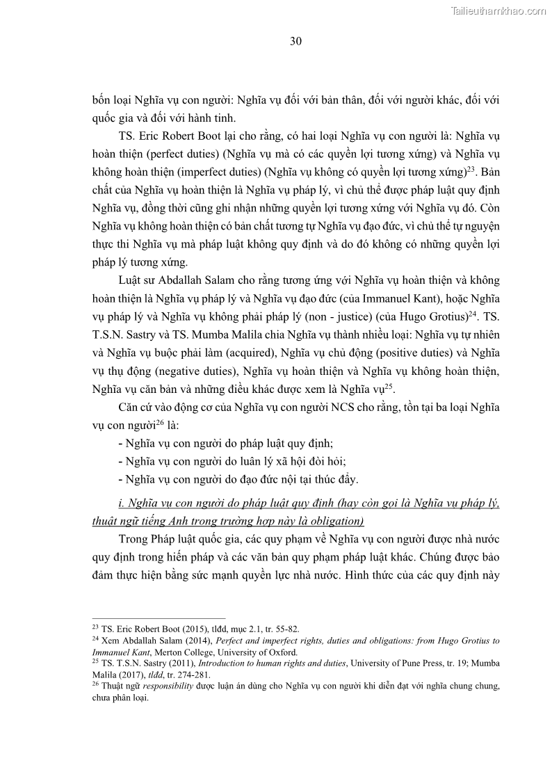 Luận án tiến sĩ luật học Nghĩa vụ con người trong pháp luật quốc tế và pháp luật Việt Nam - 4 Trang 41
