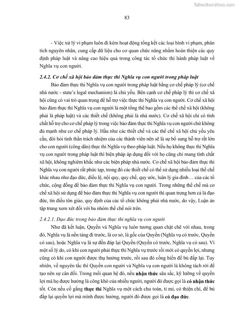 Luận án tiến sĩ luật học Nghĩa vụ con người trong pháp luật quốc tế và pháp luật Việt Nam - 8 Trang 94