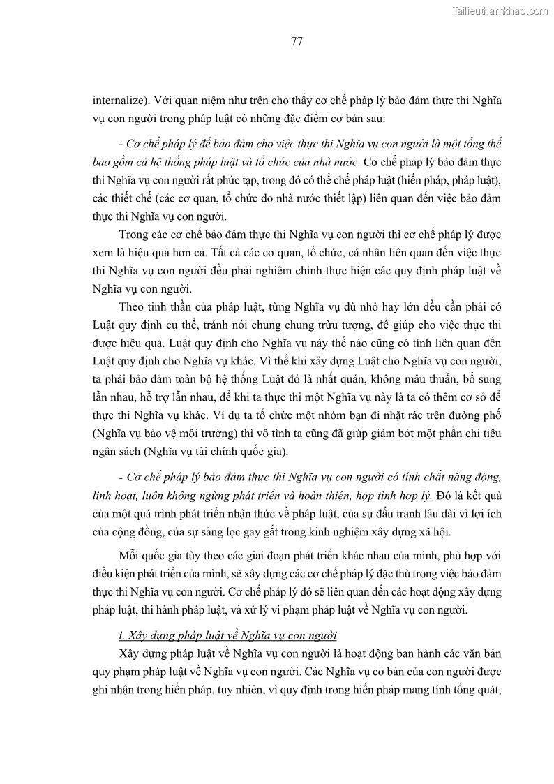 Luận án tiến sĩ luật học Nghĩa vụ con người trong pháp luật quốc tế và pháp luật Việt Nam - 8 Trang 88