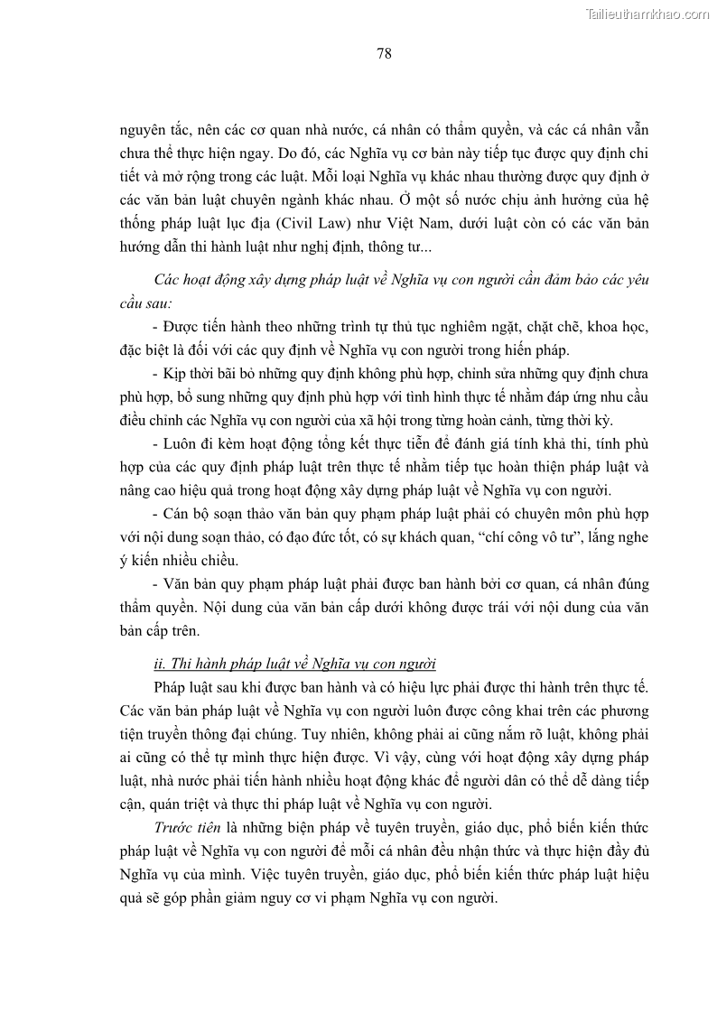 Luận án tiến sĩ luật học Nghĩa vụ con người trong pháp luật quốc tế và pháp luật Việt Nam - 8 Trang 89
