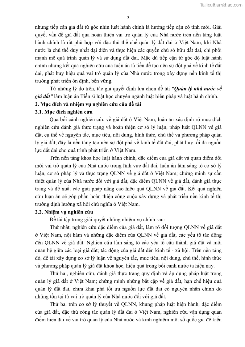Luận án tiến sĩ luật học Quản lý nhà nước về giá đất - 1 Trang 10