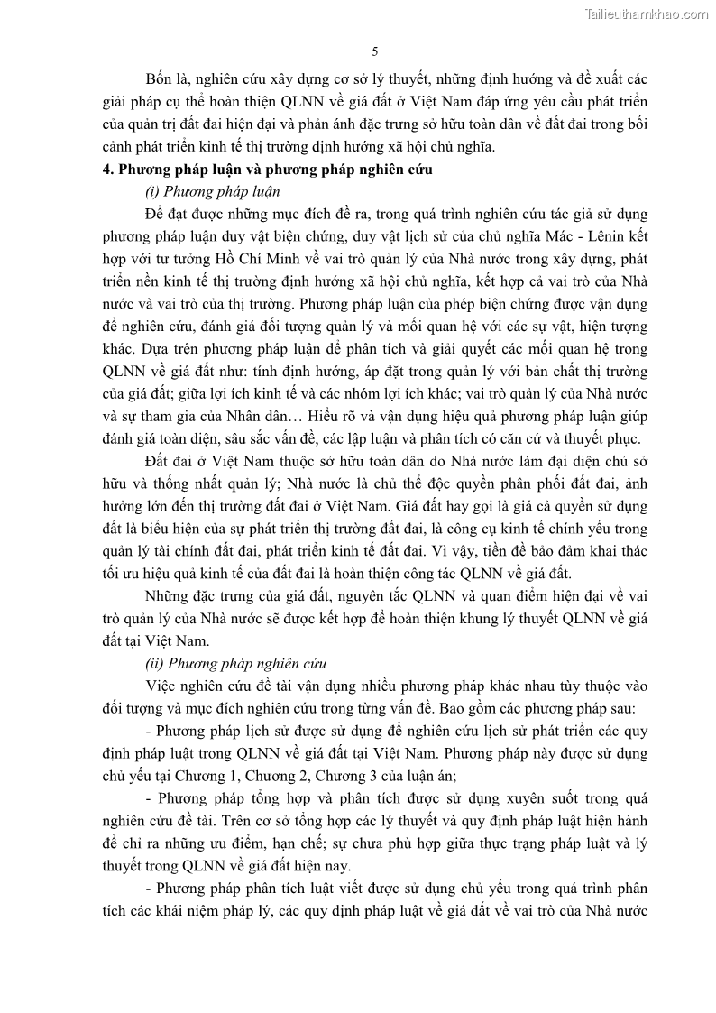 Luận án tiến sĩ luật học Quản lý nhà nước về giá đất - 1 Trang 12