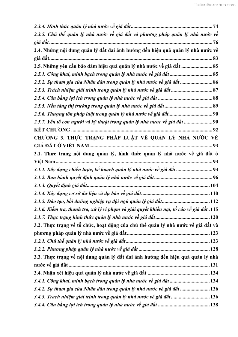 Luận án tiến sĩ luật học Quản lý nhà nước về giá đất - 1 Trang 6