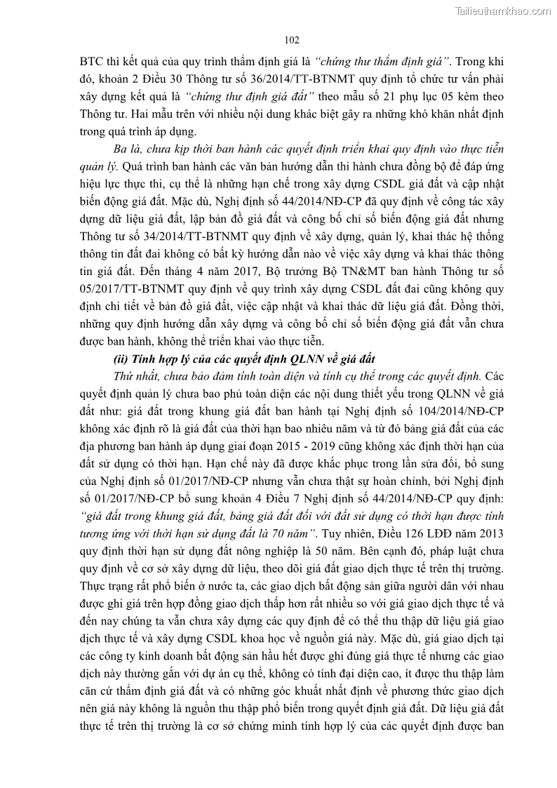 Luận án tiến sĩ luật học Quản lý nhà nước về giá đất - 10 Trang 109
