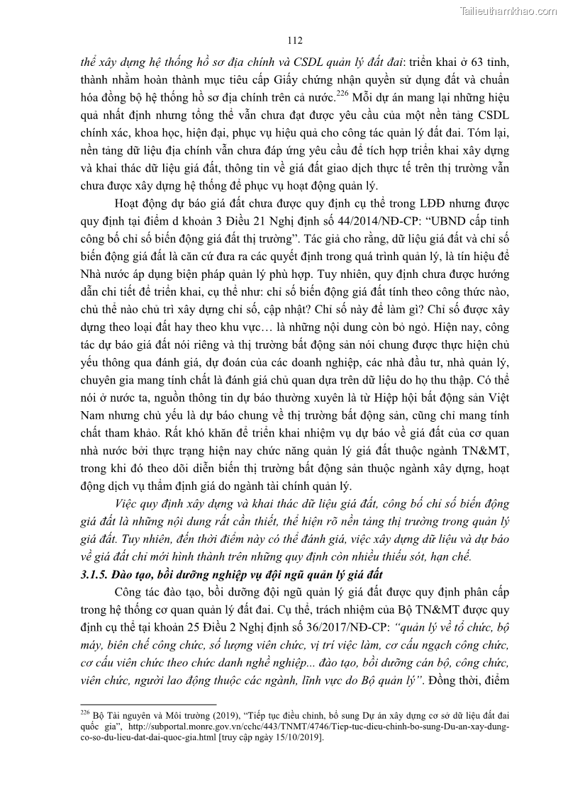 Luận án tiến sĩ luật học Quản lý nhà nước về giá đất - 10 Trang 119