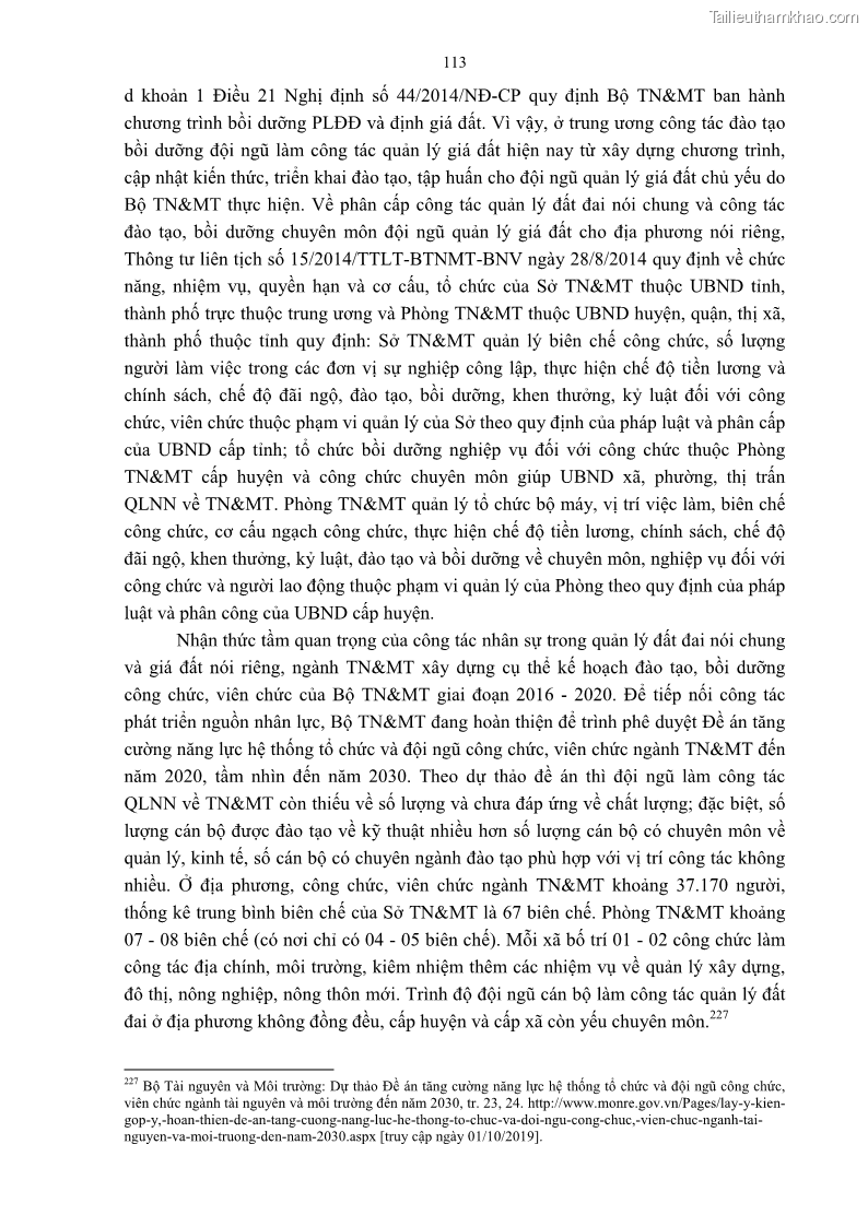 Luận án tiến sĩ luật học Quản lý nhà nước về giá đất - 10 Trang 120