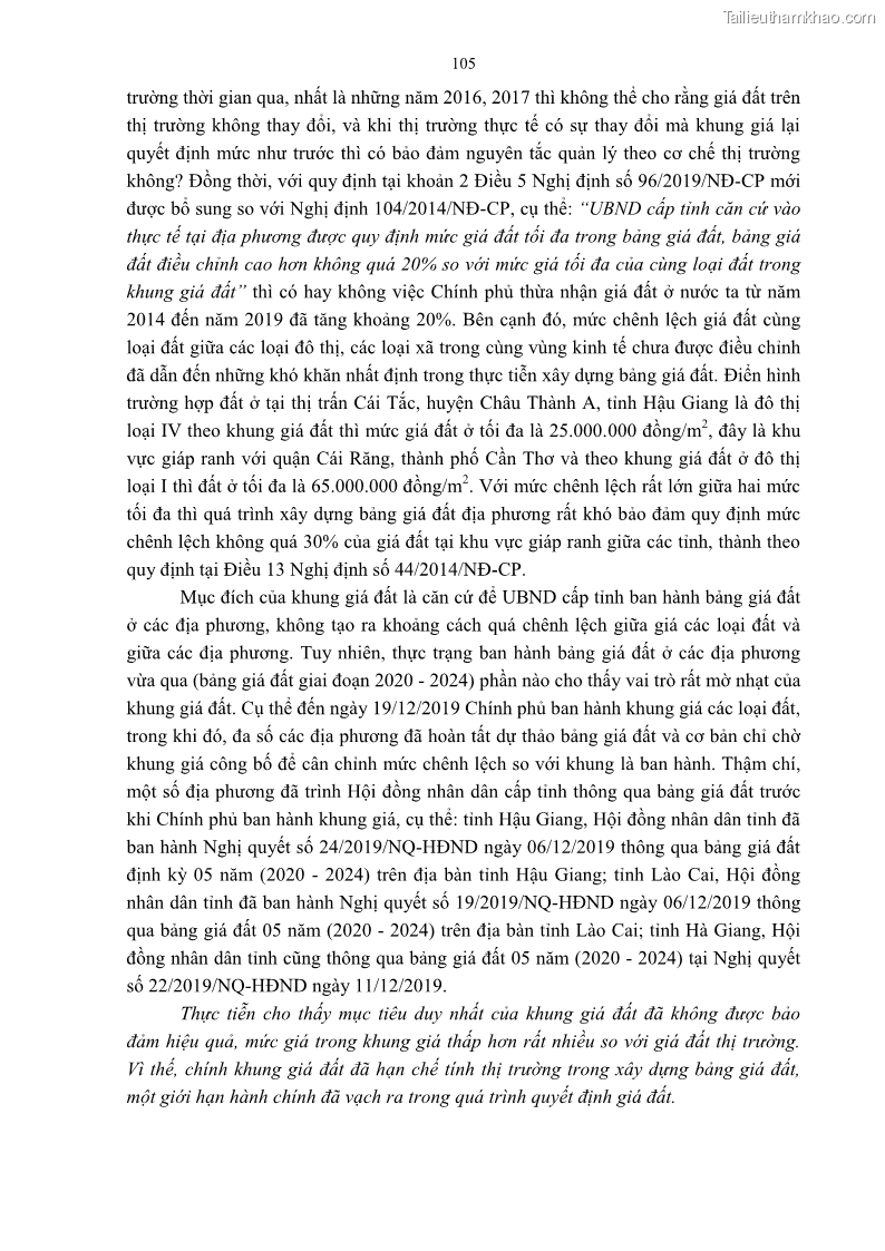 Luận án tiến sĩ luật học Quản lý nhà nước về giá đất - 10 Trang 112