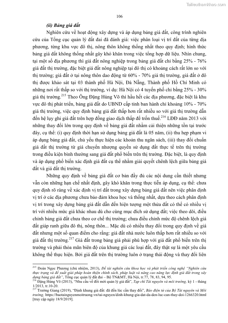 Luận án tiến sĩ luật học Quản lý nhà nước về giá đất - 10 Trang 113
