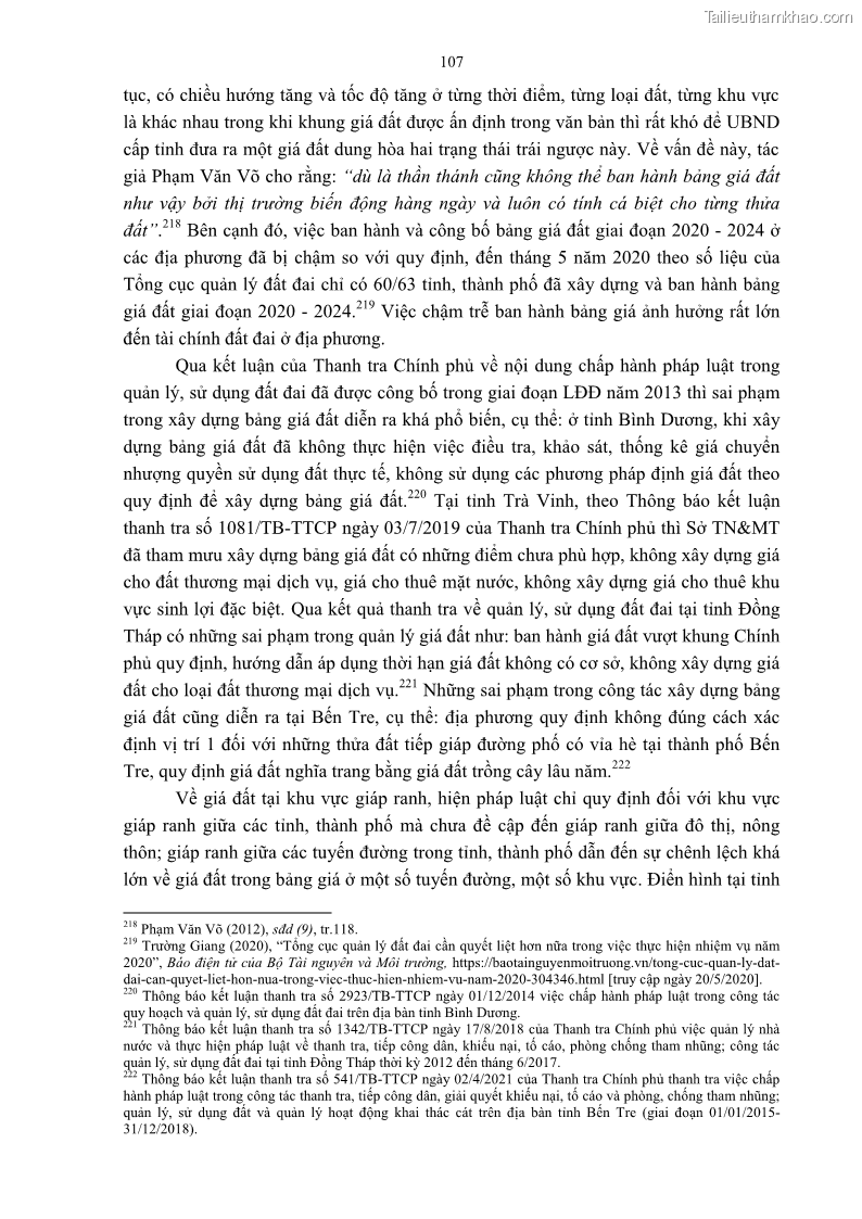 Luận án tiến sĩ luật học Quản lý nhà nước về giá đất - 10 Trang 114
