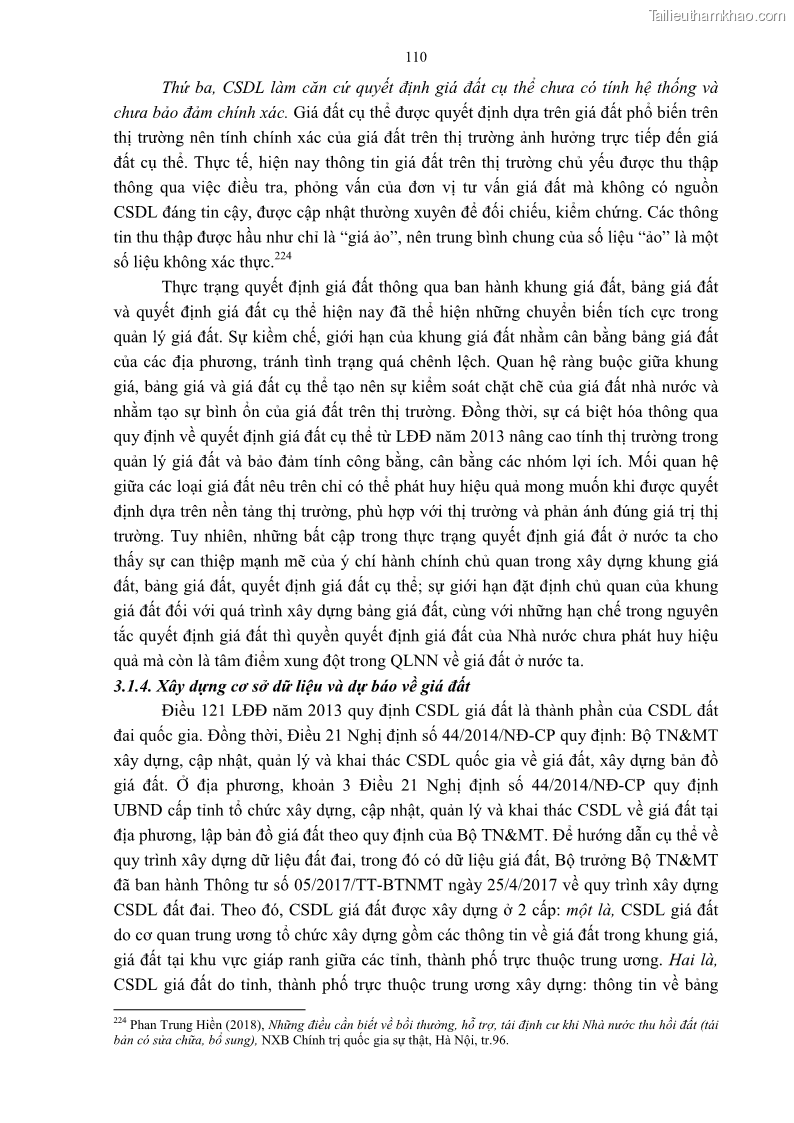 Luận án tiến sĩ luật học Quản lý nhà nước về giá đất - 10 Trang 117