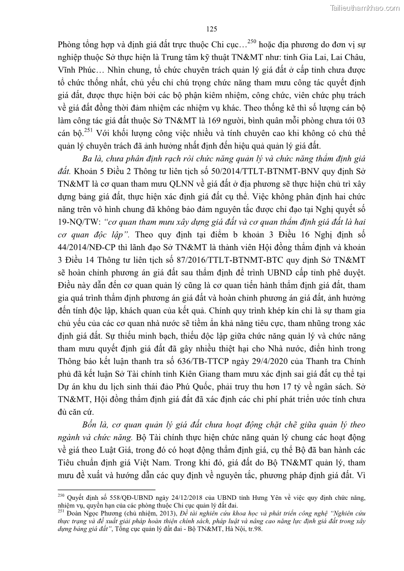 Luận án tiến sĩ luật học Quản lý nhà nước về giá đất - 11 Trang 132