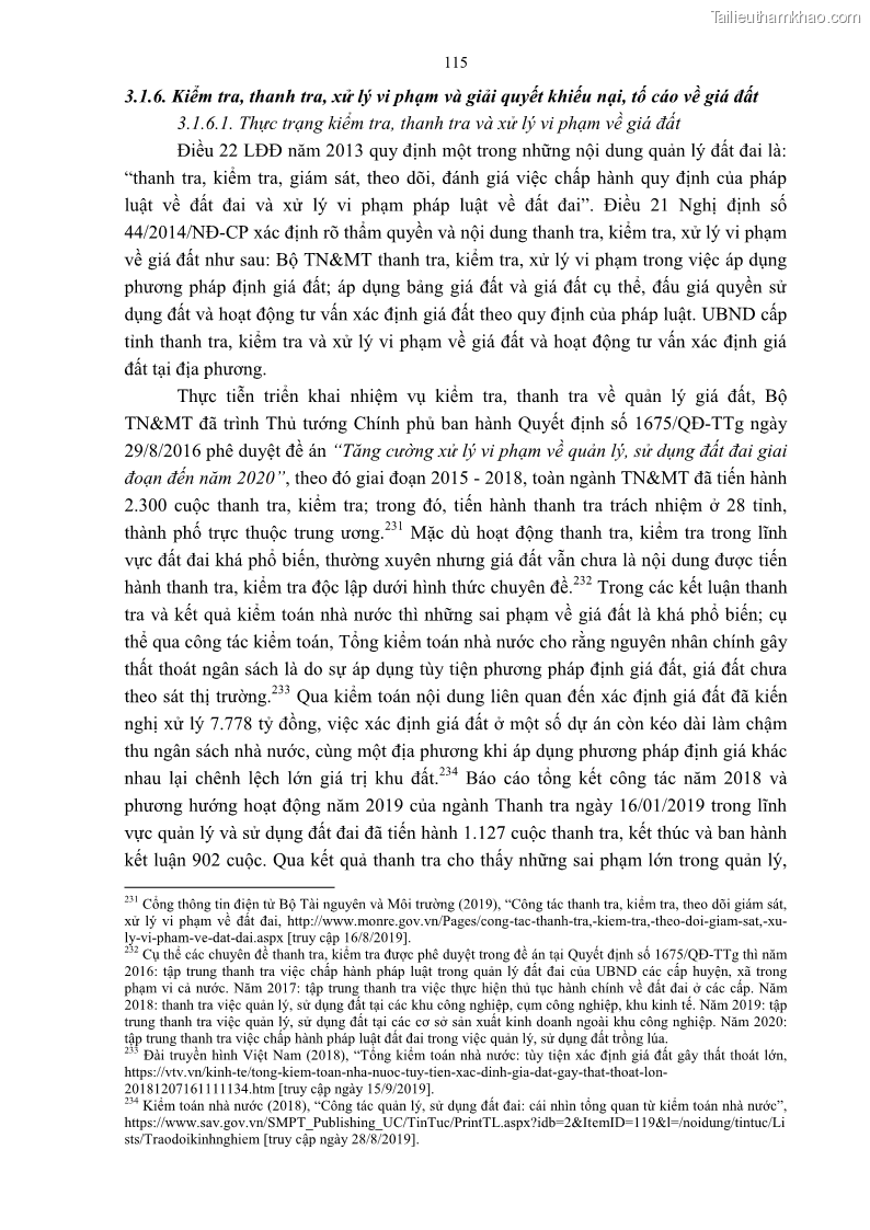 Luận án tiến sĩ luật học Quản lý nhà nước về giá đất - 11 Trang 122