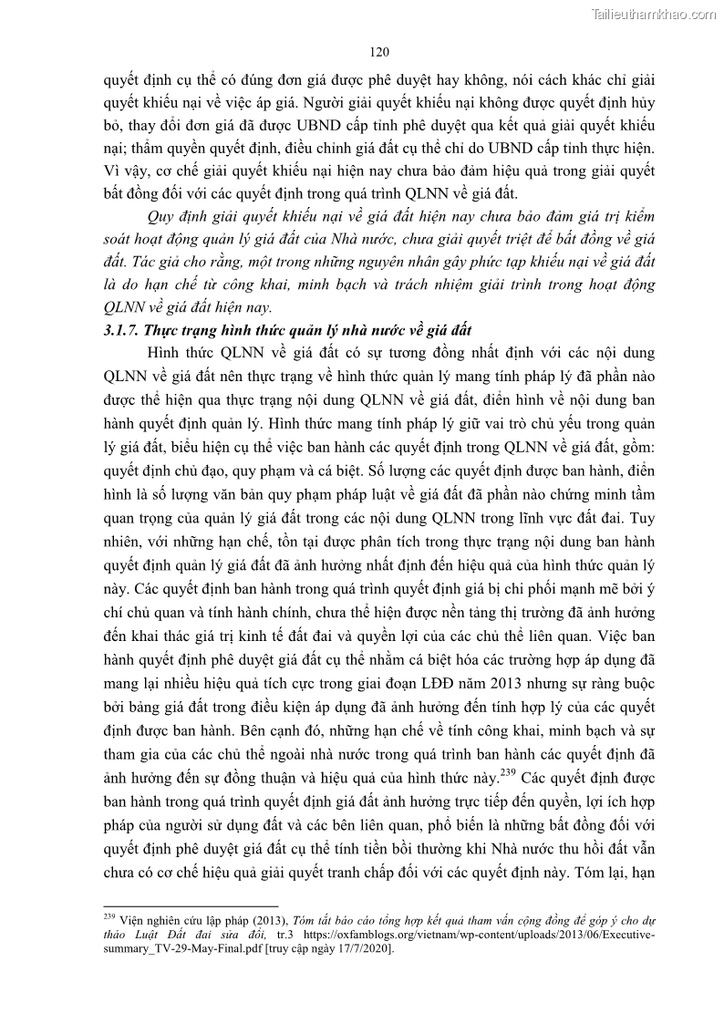 Luận án tiến sĩ luật học Quản lý nhà nước về giá đất - 11 Trang 127