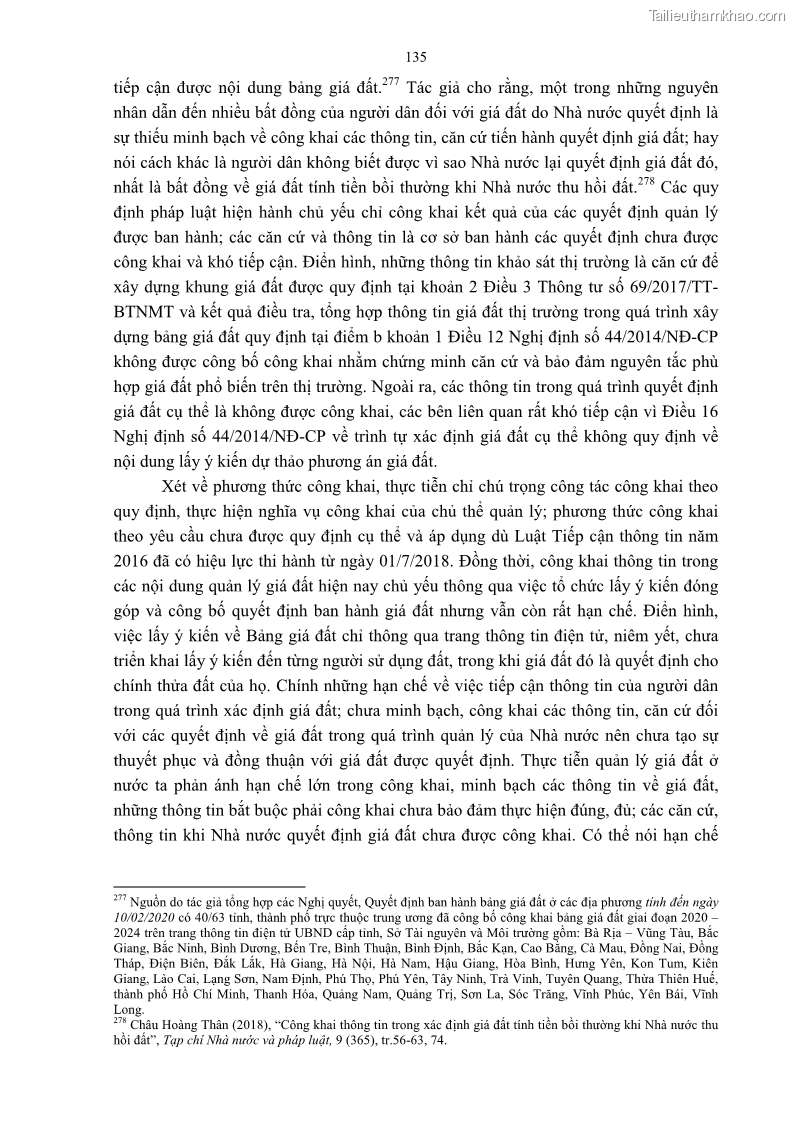 Luận án tiến sĩ luật học Quản lý nhà nước về giá đất - 12 Trang 142