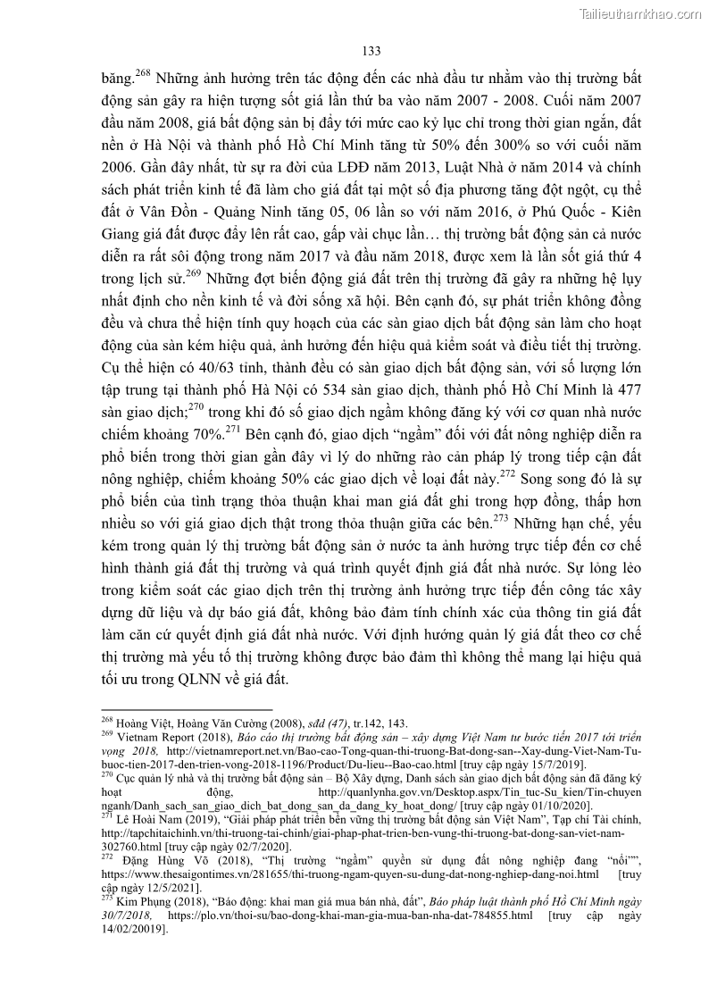 Luận án tiến sĩ luật học Quản lý nhà nước về giá đất - 12 Trang 140
