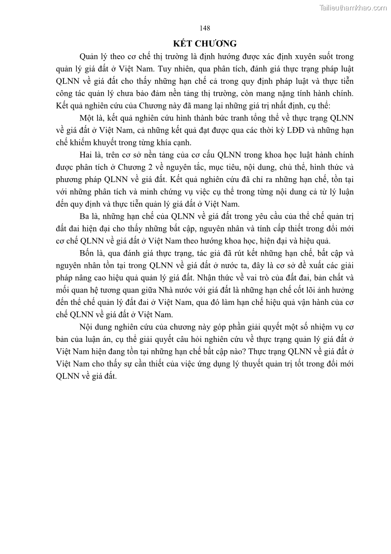 Luận án tiến sĩ luật học Quản lý nhà nước về giá đất - 13 Trang 155