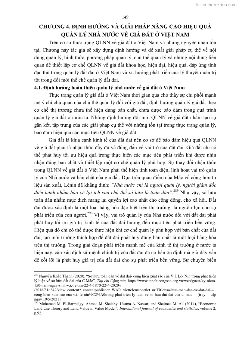 Luận án tiến sĩ luật học Quản lý nhà nước về giá đất - 13 Trang 156