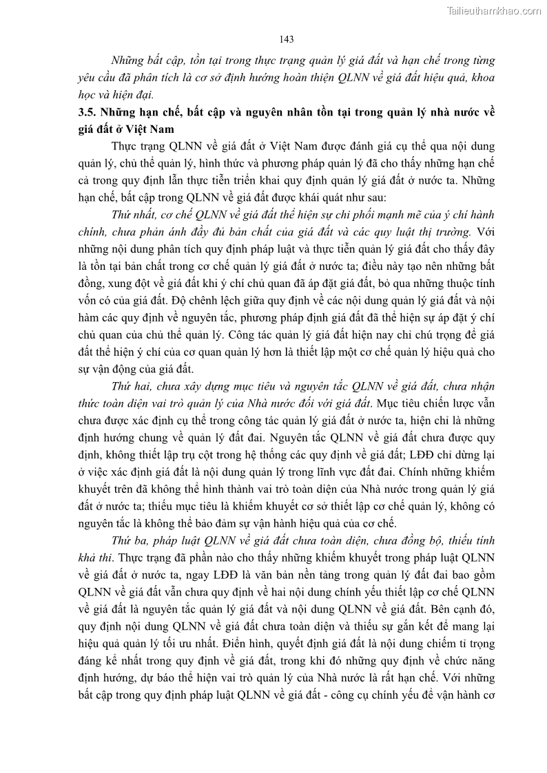 Luận án tiến sĩ luật học Quản lý nhà nước về giá đất - 13 Trang 150