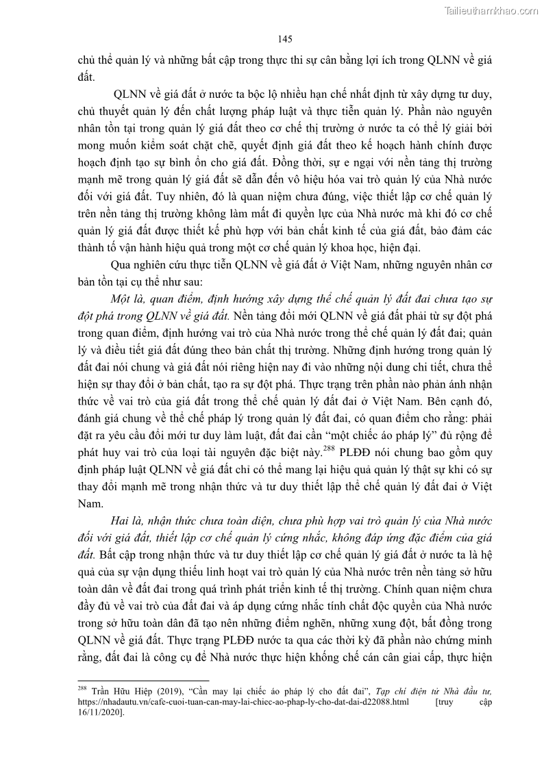 Luận án tiến sĩ luật học Quản lý nhà nước về giá đất - 13 Trang 152