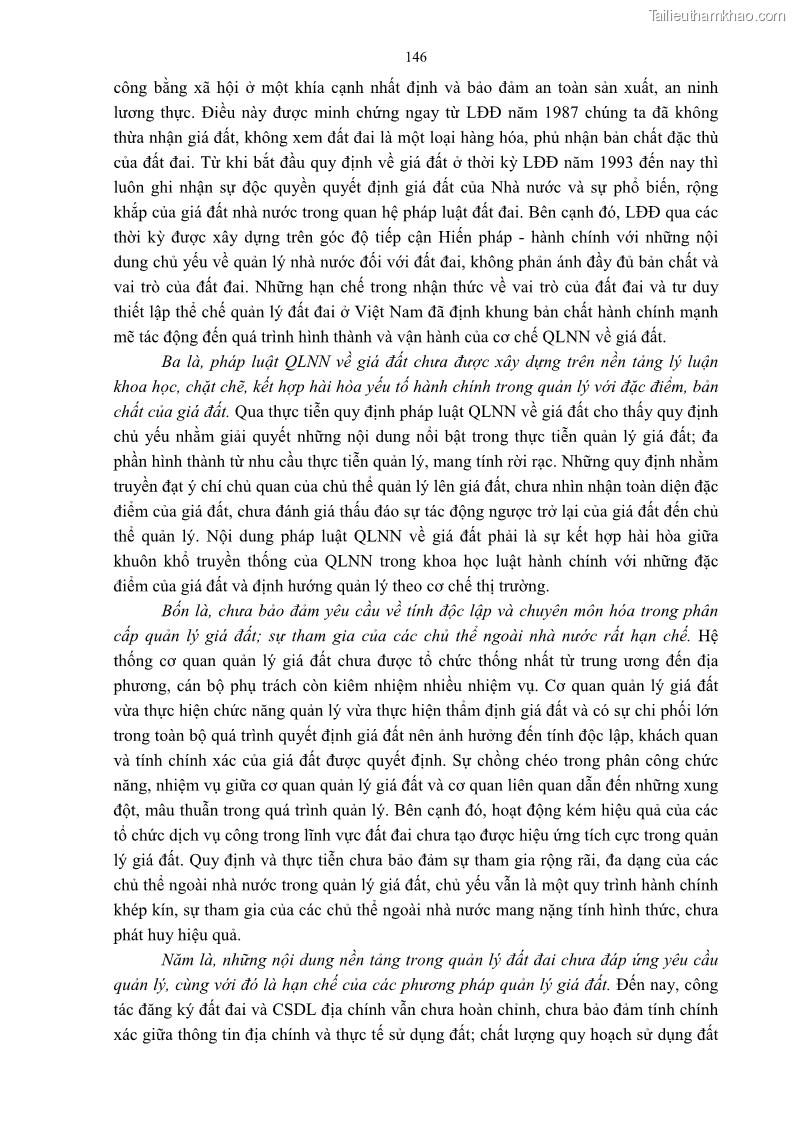 Luận án tiến sĩ luật học Quản lý nhà nước về giá đất - 13 Trang 153