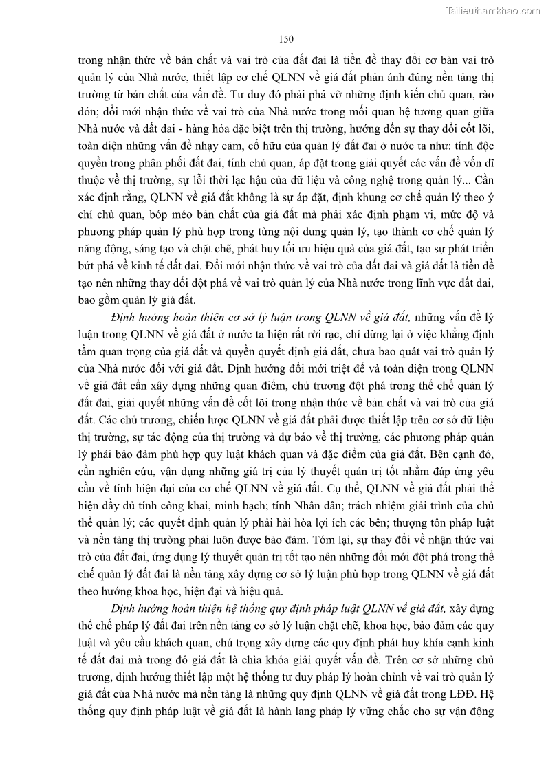 Luận án tiến sĩ luật học Quản lý nhà nước về giá đất - 14 Trang 157