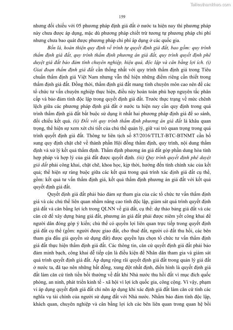 Luận án tiến sĩ luật học Quản lý nhà nước về giá đất - 14 Trang 166