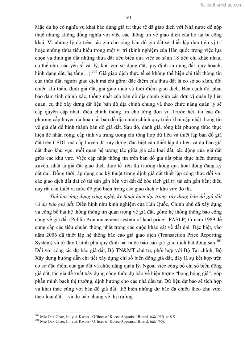 Luận án tiến sĩ luật học Quản lý nhà nước về giá đất - 14 Trang 168