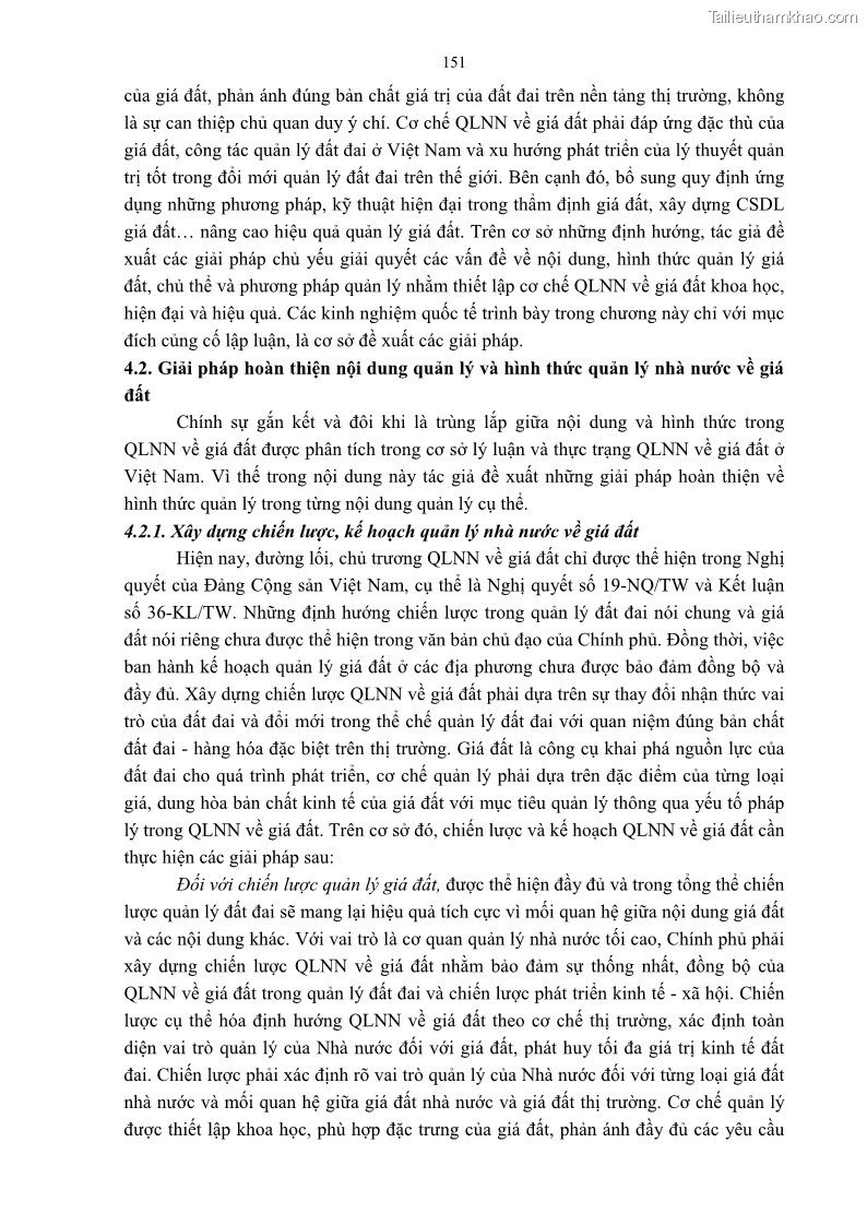 Luận án tiến sĩ luật học Quản lý nhà nước về giá đất - 14 Trang 158