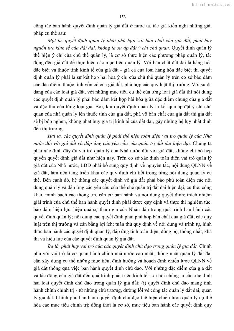 Luận án tiến sĩ luật học Quản lý nhà nước về giá đất - 14 Trang 160