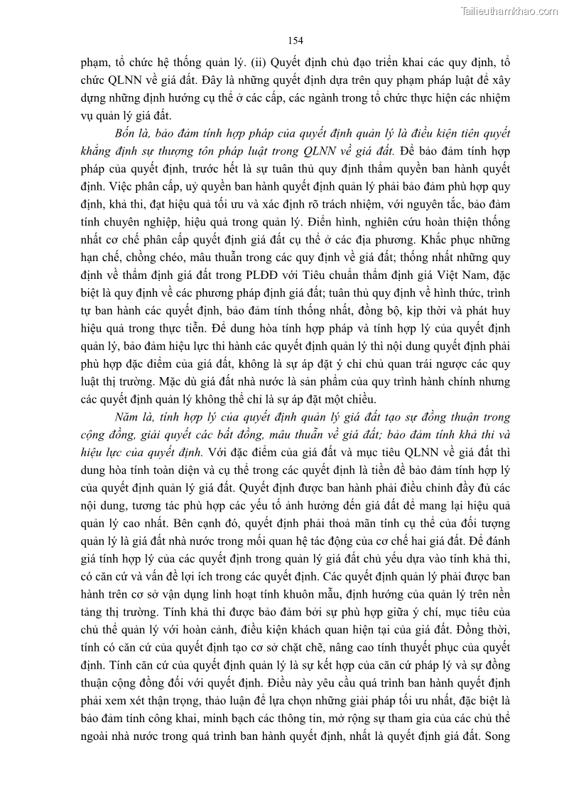 Luận án tiến sĩ luật học Quản lý nhà nước về giá đất - 14 Trang 161