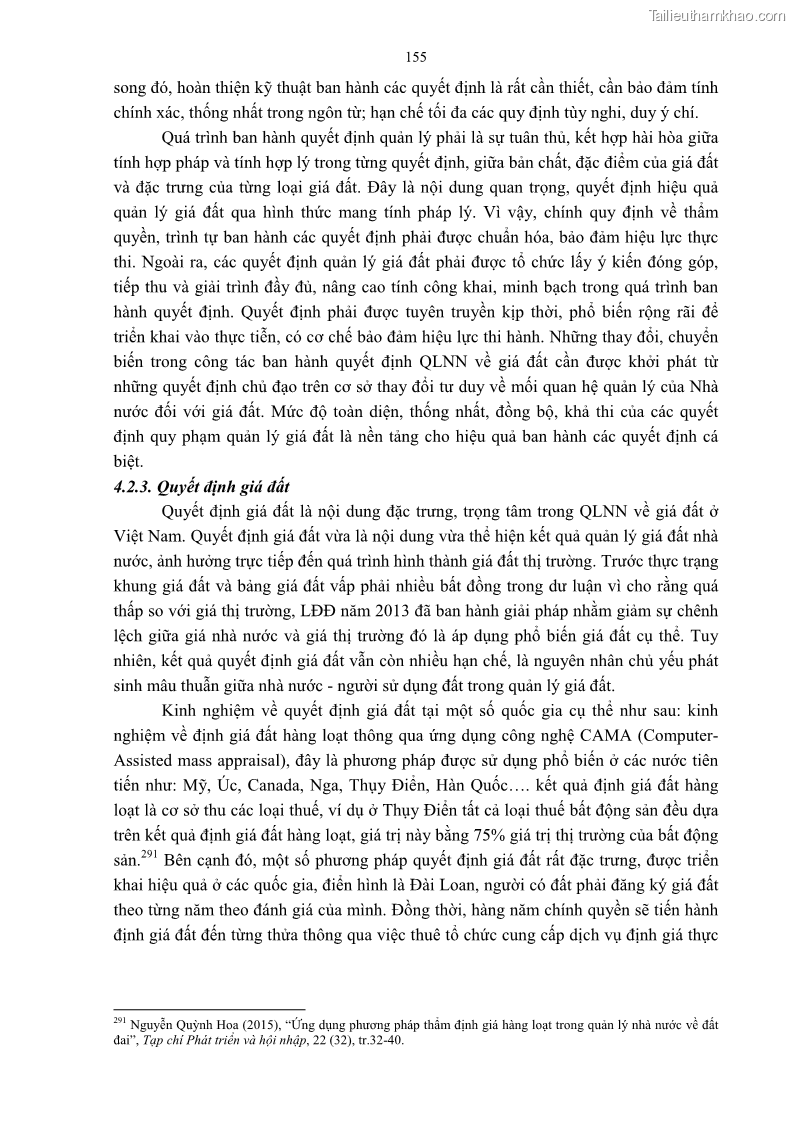 Luận án tiến sĩ luật học Quản lý nhà nước về giá đất - 14 Trang 162
