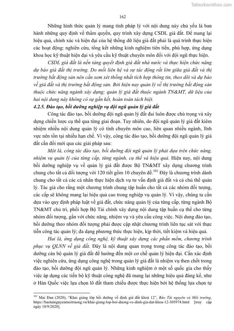 Luận án tiến sĩ luật học Quản lý nhà nước về giá đất - 15 Trang 169