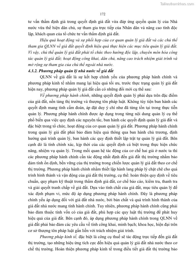 Luận án tiến sĩ luật học Quản lý nhà nước về giá đất - 15 Trang 179