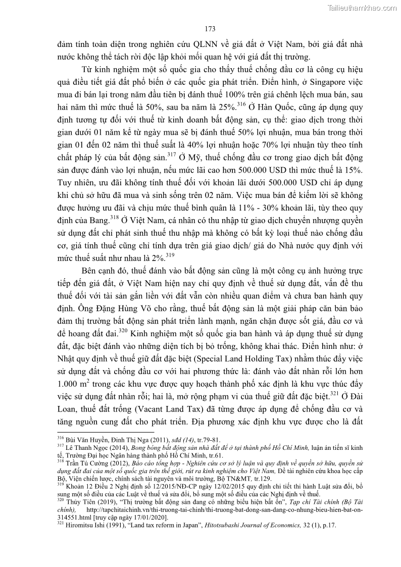 Luận án tiến sĩ luật học Quản lý nhà nước về giá đất - 15 Trang 180