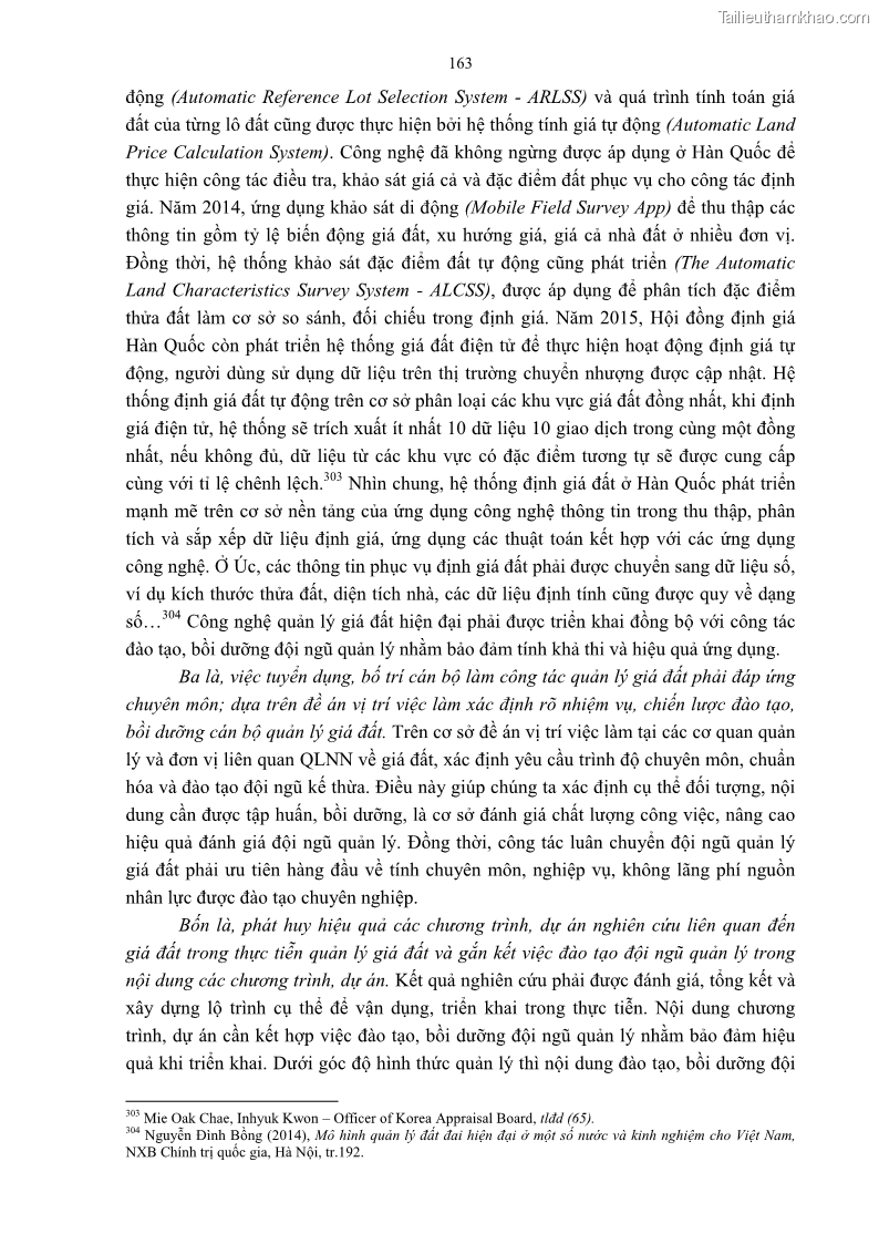 Luận án tiến sĩ luật học Quản lý nhà nước về giá đất - 15 Trang 170