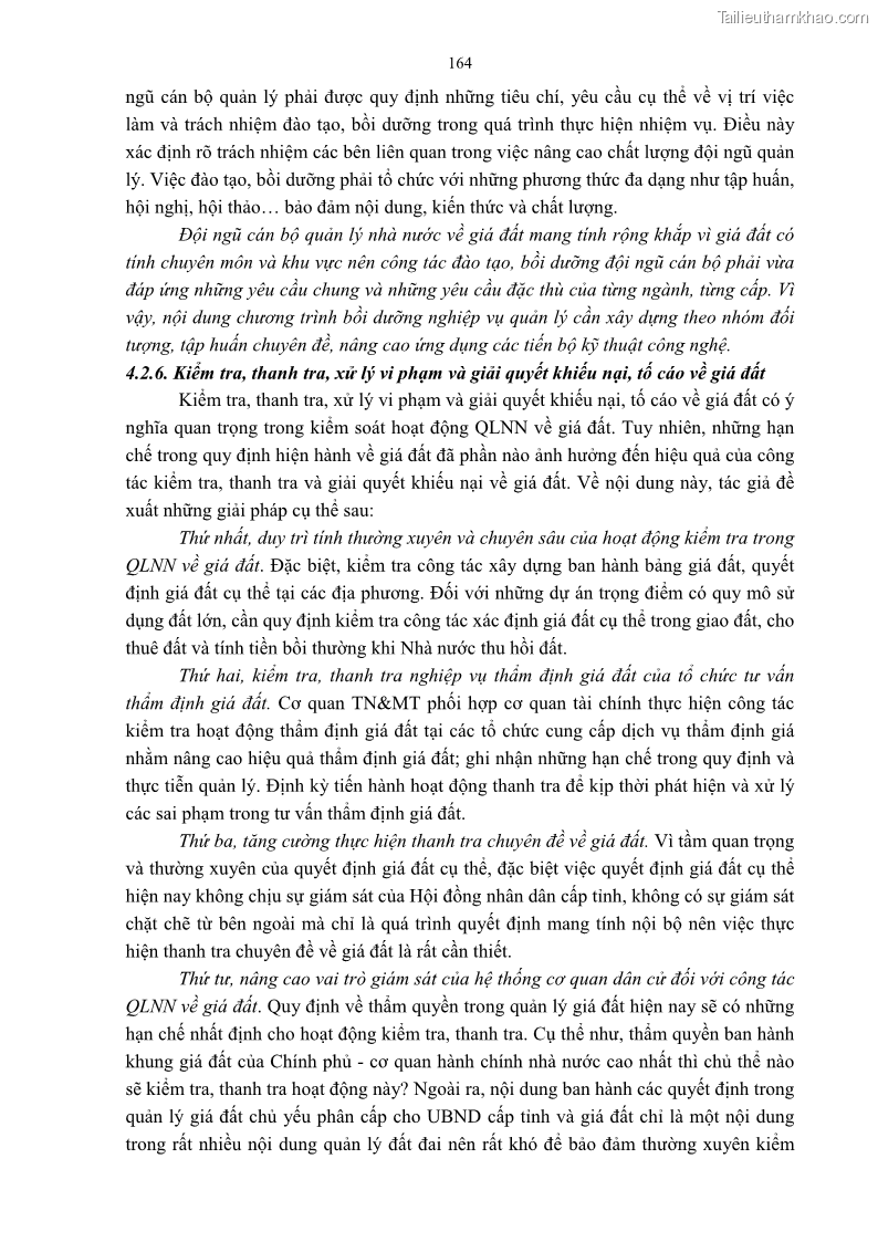 Luận án tiến sĩ luật học Quản lý nhà nước về giá đất - 15 Trang 171