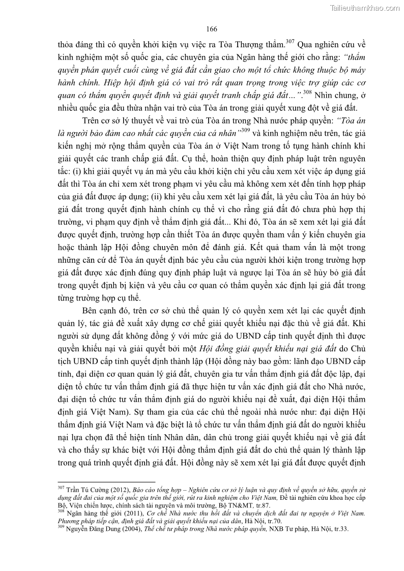 Luận án tiến sĩ luật học Quản lý nhà nước về giá đất - 15 Trang 173