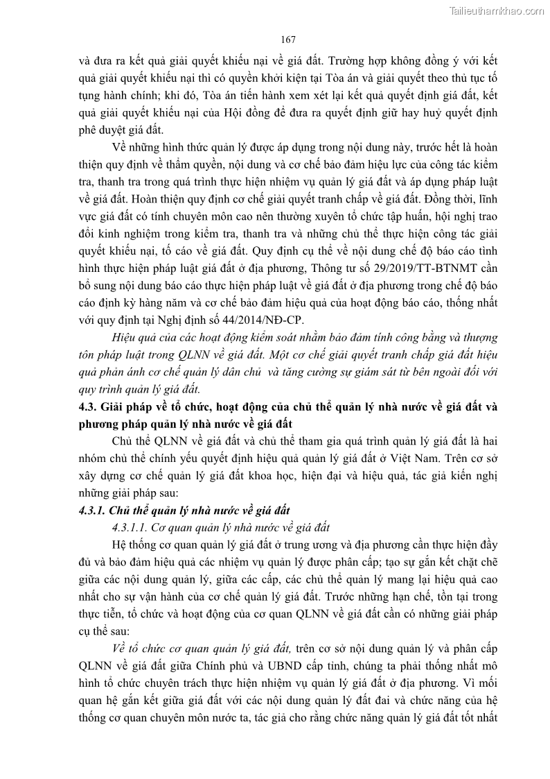 Luận án tiến sĩ luật học Quản lý nhà nước về giá đất - 15 Trang 174