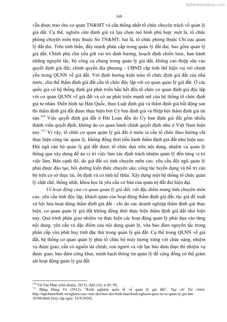 Luận án tiến sĩ luật học Quản lý nhà nước về giá đất - 15 Trang 175
