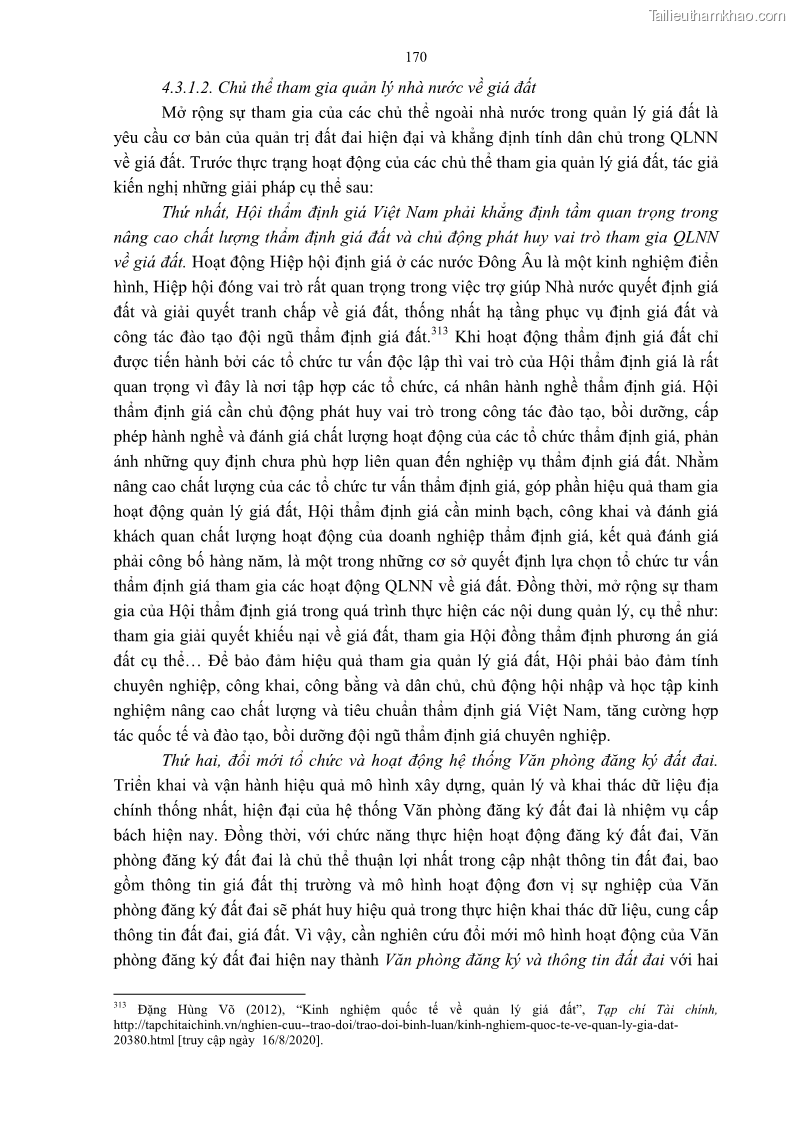 Luận án tiến sĩ luật học Quản lý nhà nước về giá đất - 15 Trang 177