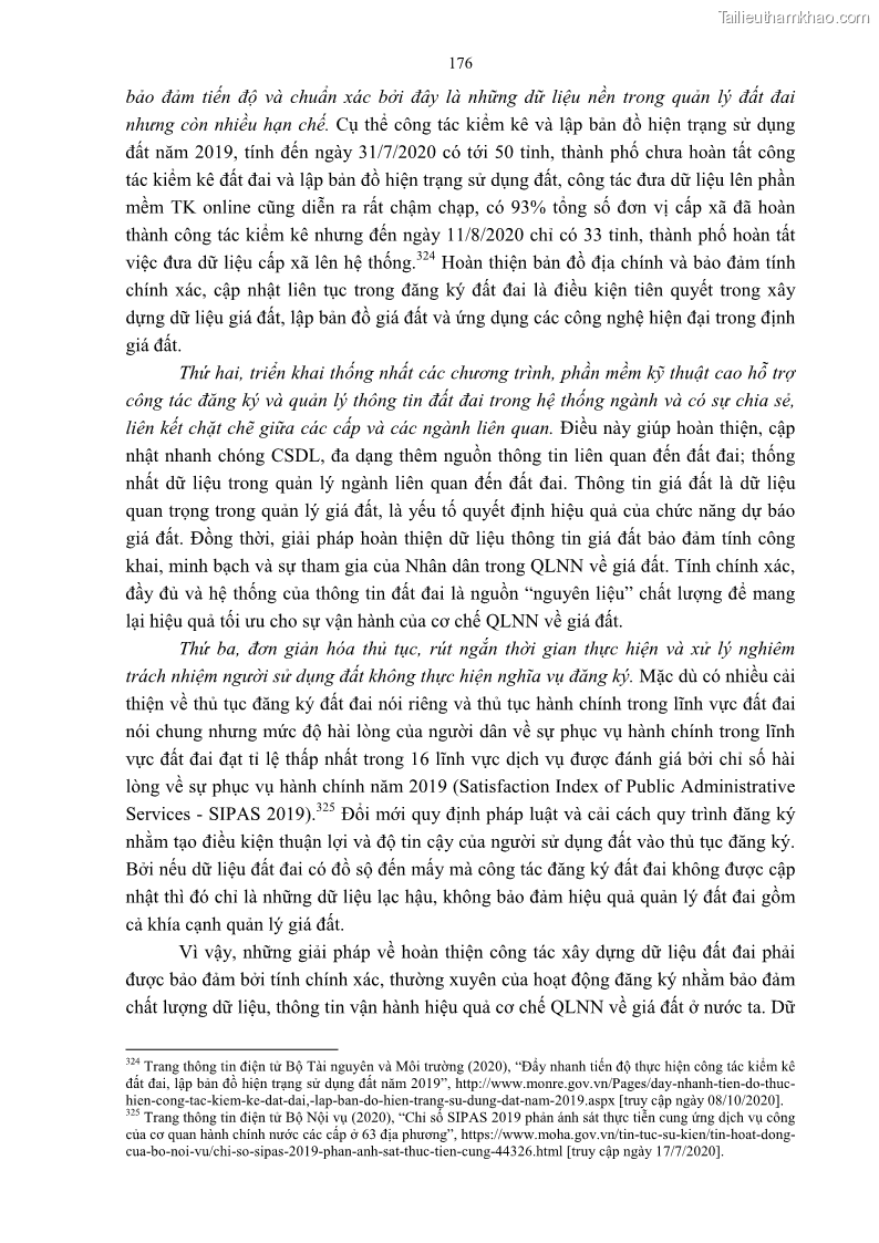 Luận án tiến sĩ luật học Quản lý nhà nước về giá đất - 16 Trang 183