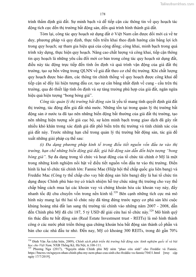 Luận án tiến sĩ luật học Quản lý nhà nước về giá đất - 16 Trang 185