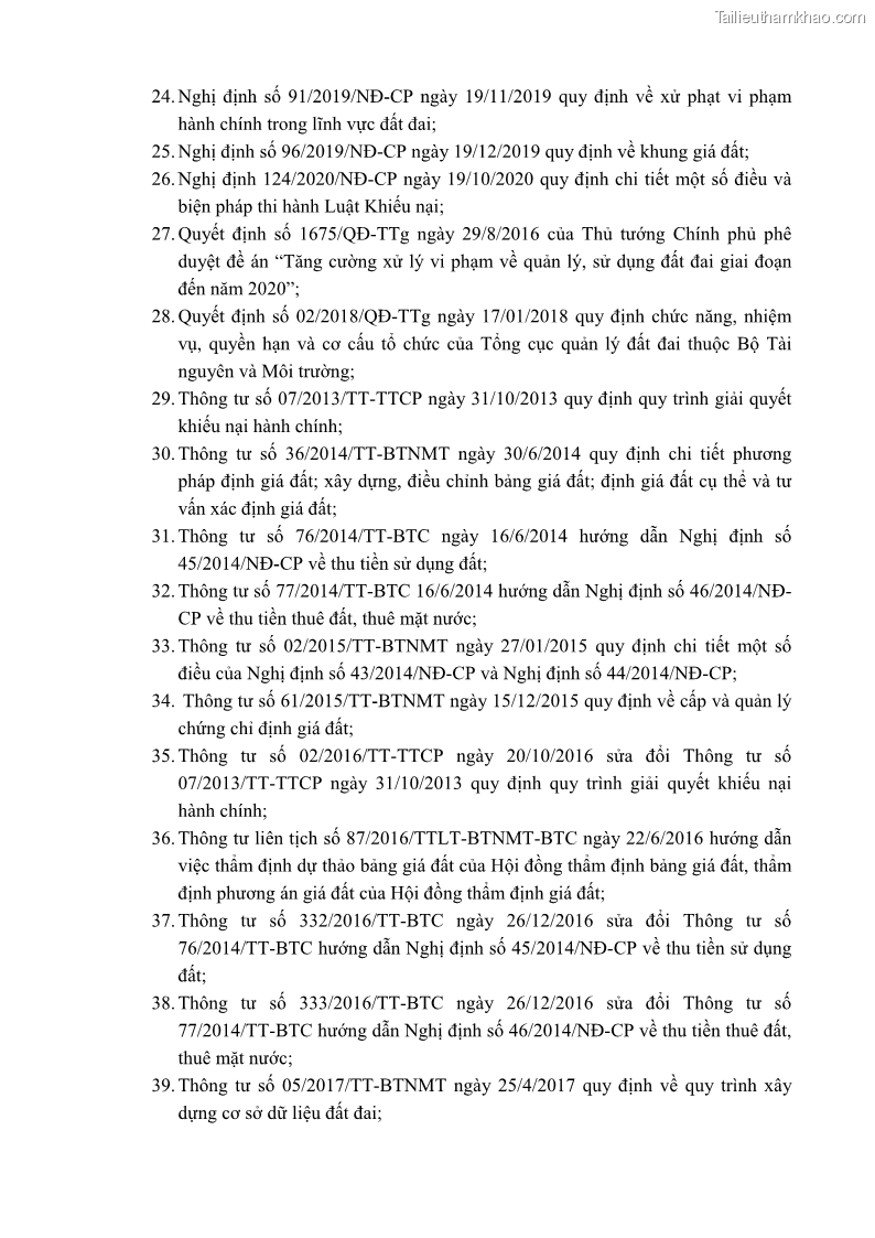 Luận án tiến sĩ luật học Quản lý nhà nước về giá đất - 17 Trang 194