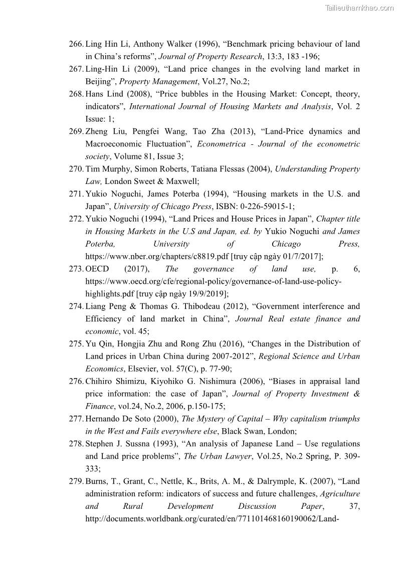Luận án tiến sĩ luật học Quản lý nhà nước về giá đất - 18 Trang 214